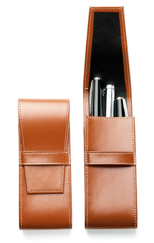 Schreibgeräteetui TRIO CAMBRIDGE Top Grain Leder hellbraun